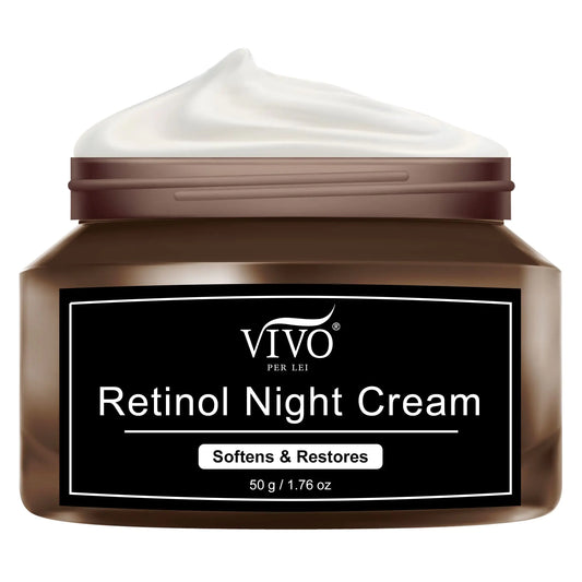 Vivo Per Lei Retinol Night Cream - Retinol Cream with with Vitamin E - Night Cream Moisturizer for Face - Anti Aging Face Cream - Night Cream for Women - 1.76 Oz.