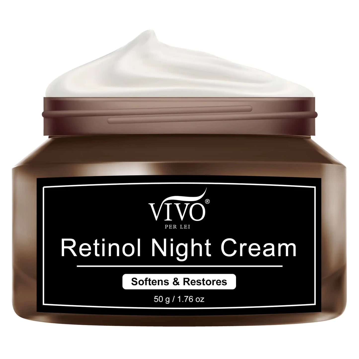 Vivo Per Lei Retinol Night Cream - Retinol Cream with with Vitamin E - Night Cream Moisturizer for Face - Anti Aging Face Cream - Night Cream for Women - 1.76 Oz.
